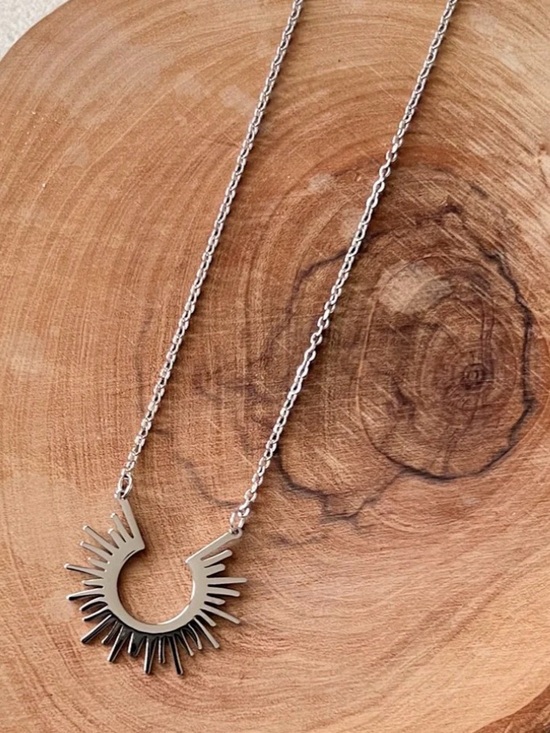 Anthropologie Jewelry - Sterling Silver Sunburst Pendant Necklace - Stainless Steel